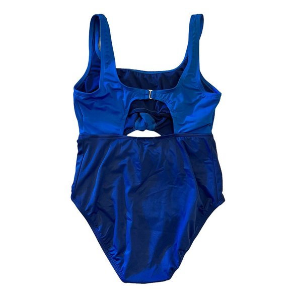 Beach Betty Blue Colorblock One-Piece Swim Suit Size Medium - Picture 3 of 6